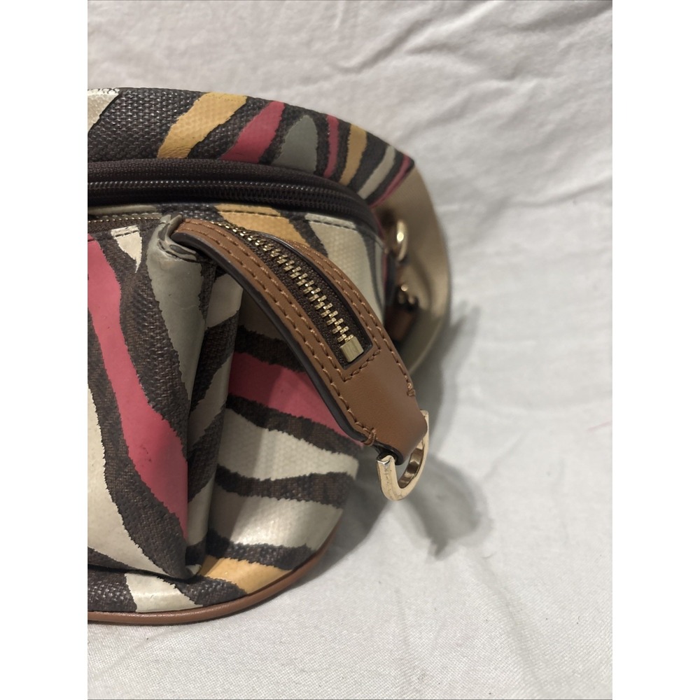 Michael Kors Slater Medium Metallic Zebra Logo Sling Fanny Pack Purse Crossbody - Picture 3 of 15